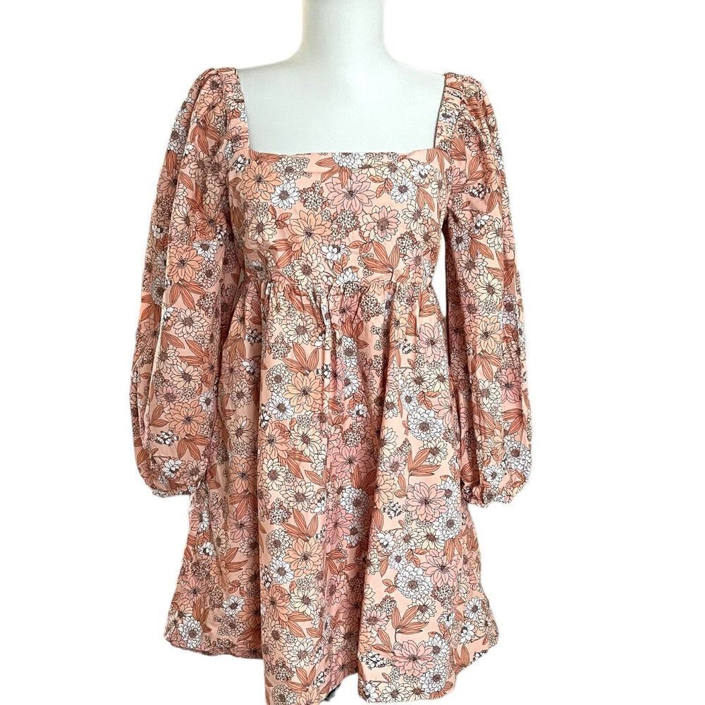 J Crew Babydoll Zinnia Floral mini Dress M cottagecore - Picture 2 of 16